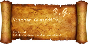Vittman Gusztáv névjegykártya